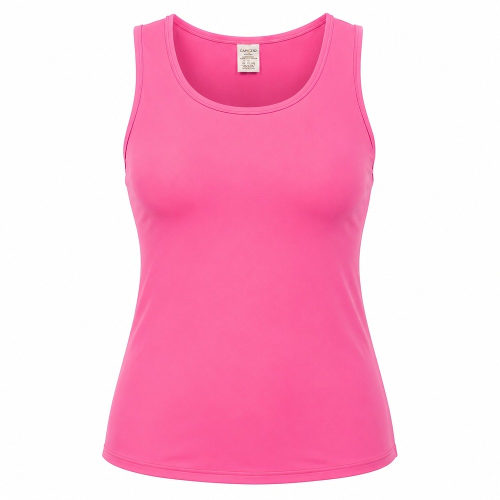 Lands End Tankini Swim‎ Top Womens 6 Pink Scoop Neck Built In Bra Coastal Beach